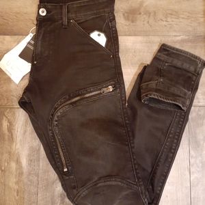 🆕️ G-STAR RAW BLK DENIM AIR DEFENSE W/ ZIP KNEES